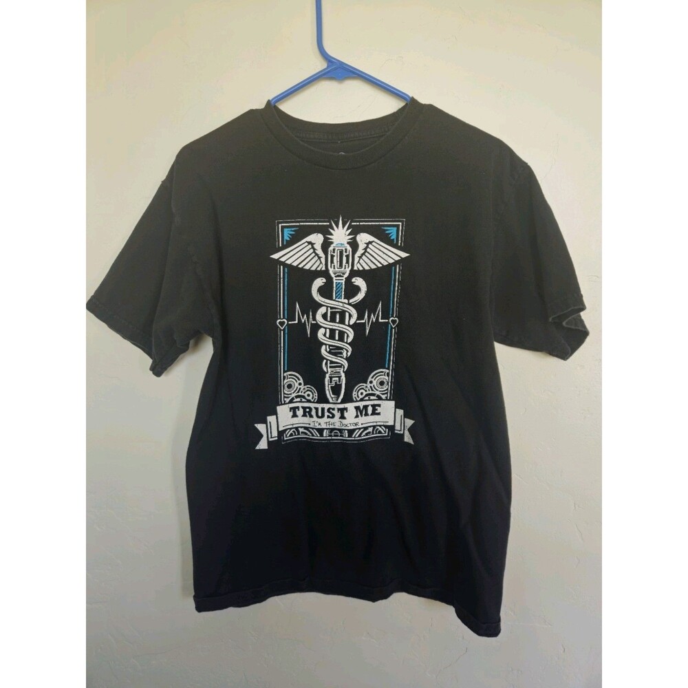 TeeFury Unisex Black Short Sleeve Tshirt, "Trust Me, I'm The Doctor", Size M